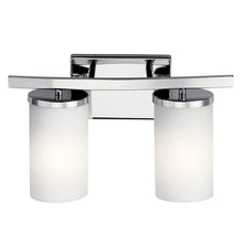 Load image into Gallery viewer, Crosby Vanity Light 2-Light Satin Etched Cased Opal Glass
