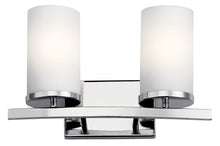 Load image into Gallery viewer, Crosby Vanity Light 2-Light Satin Etched Cased Opal Glass