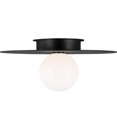 One Light Flush Mount from the Nodes collection in Midnight Black 