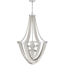 Load image into Gallery viewer, Contessa 8 Light 27 inch Polished Chrome Chandelier Ceiling Light, Wooden Beads
