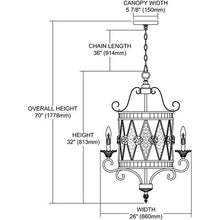 Load image into Gallery viewer, Mariana 4 Light 26 inch Silver Chandelier Ceiling Light
