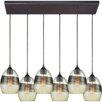 Whisp 6 Light 32 inch Oil Rubbed Bronze Multi Pendant Ceiling Light, Rectangular