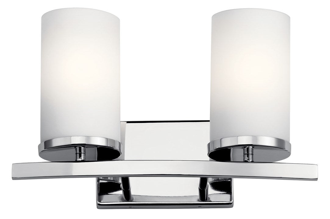 Crosby Vanity Light  2-Light   Satin Etched Cased Opal Glass