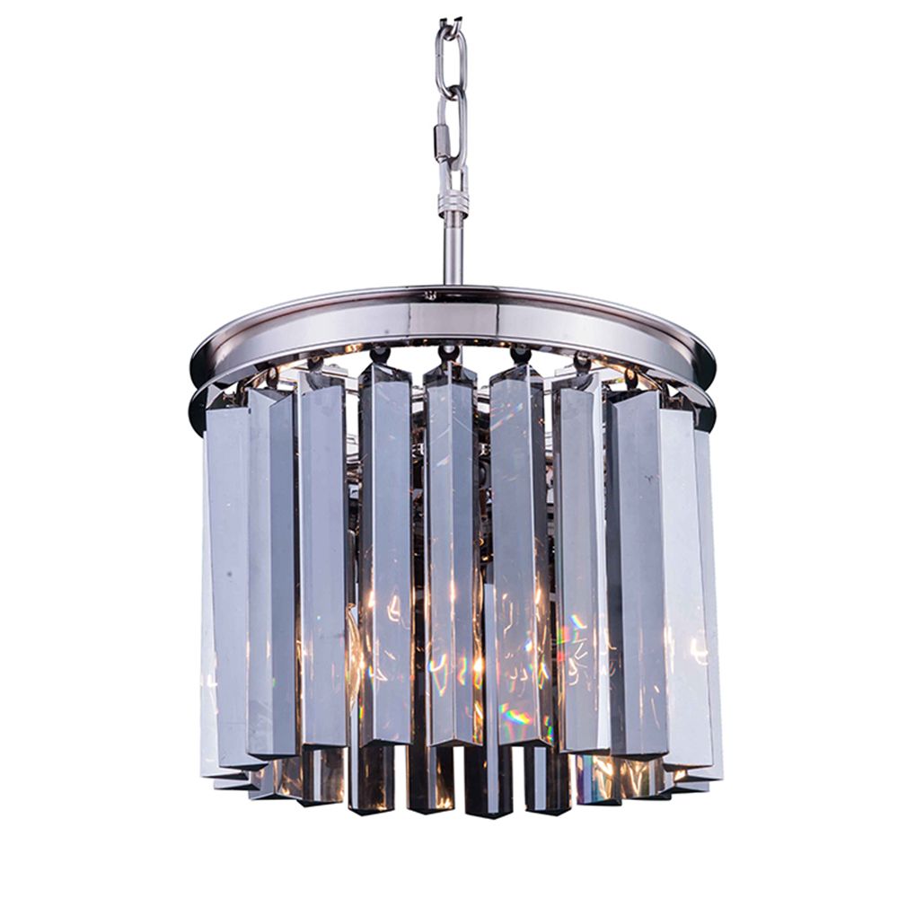 Sydney 3 Light 12-inch Polished Nickel Pendant Ceiling Light