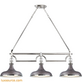 Rutherford 3 Light Island In Weathered Zinc And Polished Nickel