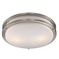 Barnes Two-Light 14-inch Brushed Nickel Flushmount Ceiling Light