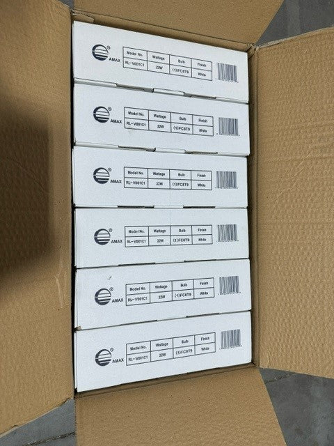 Fluorescent Drum Fixture - Box of 6 - White