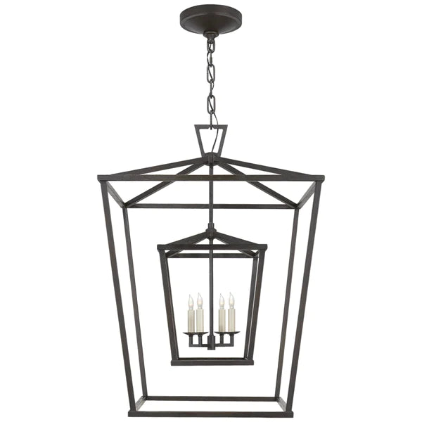 CHAPMAN & MYERS DARLANA LARGE DOUBLE CAGE LANTERN IN AGED IRON
