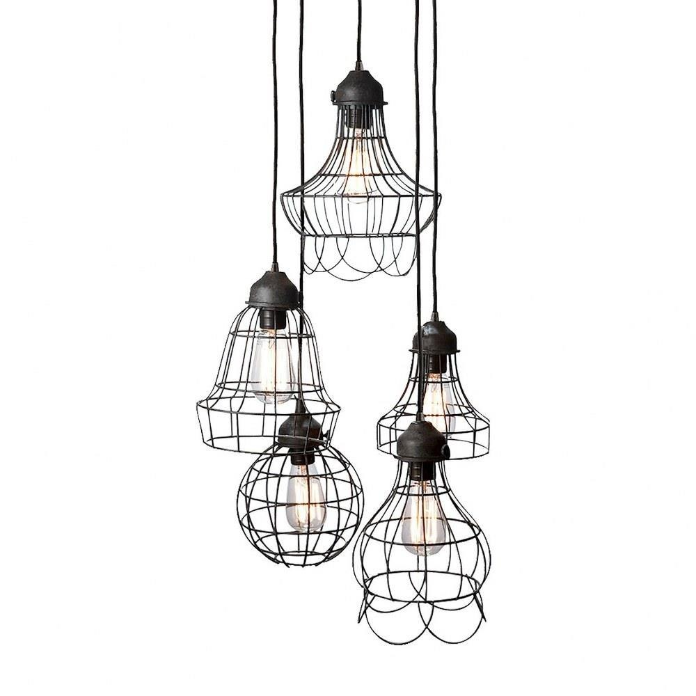 Elk Home - 225031 - Wire - Transitional Style w/ Urban/Industrial inspirations - Iron 5 Light Mini Pendant - 10 Inches tall 6 Inches wide