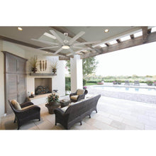 Load image into Gallery viewer, Bluffton 72 in. W x 14.87 in. H Integrated LED Indoor/Outdoor Grey Wood Ceiling Fan with Frosted Glass Shade
