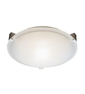 Frosted Clipped 2-Light 12-inch Brushed Nickel Flush Mount Ceiling Light