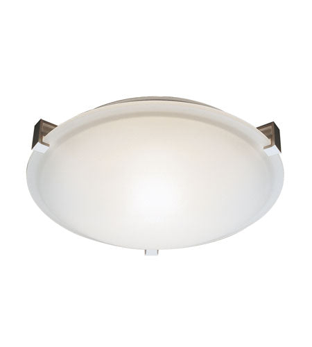 Frosted Clipped 2-Light 12-inch Brushed Nickel Flush Mount Ceiling Light